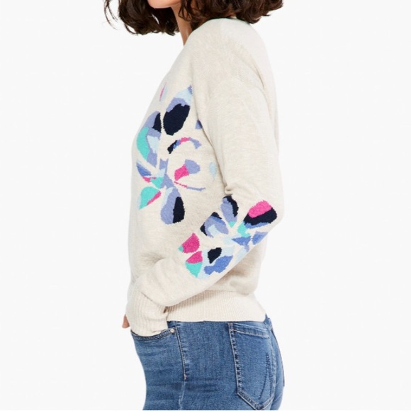 NWT NIC+ZOE BLOOMING SHORT V SWEATER. Size XL - Picture 3 of 9